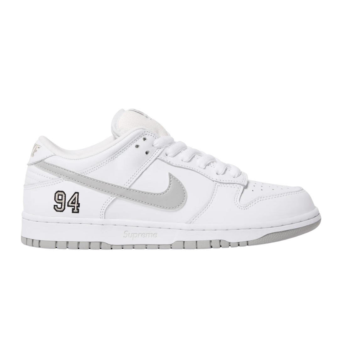 Nike SB Dunk Low Supreme 94 White Metallic Silver – WMI.Fashion